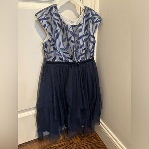 Formal Silver and Navy Dress Size 6